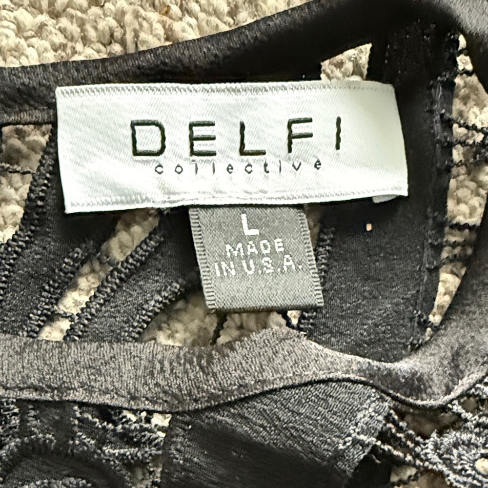 Anthropologie x Delfi Collective Elegant Black Lace Dress - Picture 4 of 4